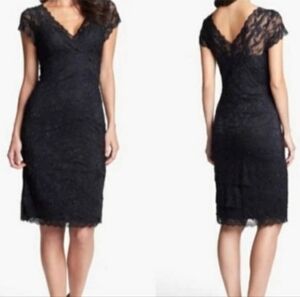 Marina Rinaldi black layered-lace LBD sexy & demure Women's 14W